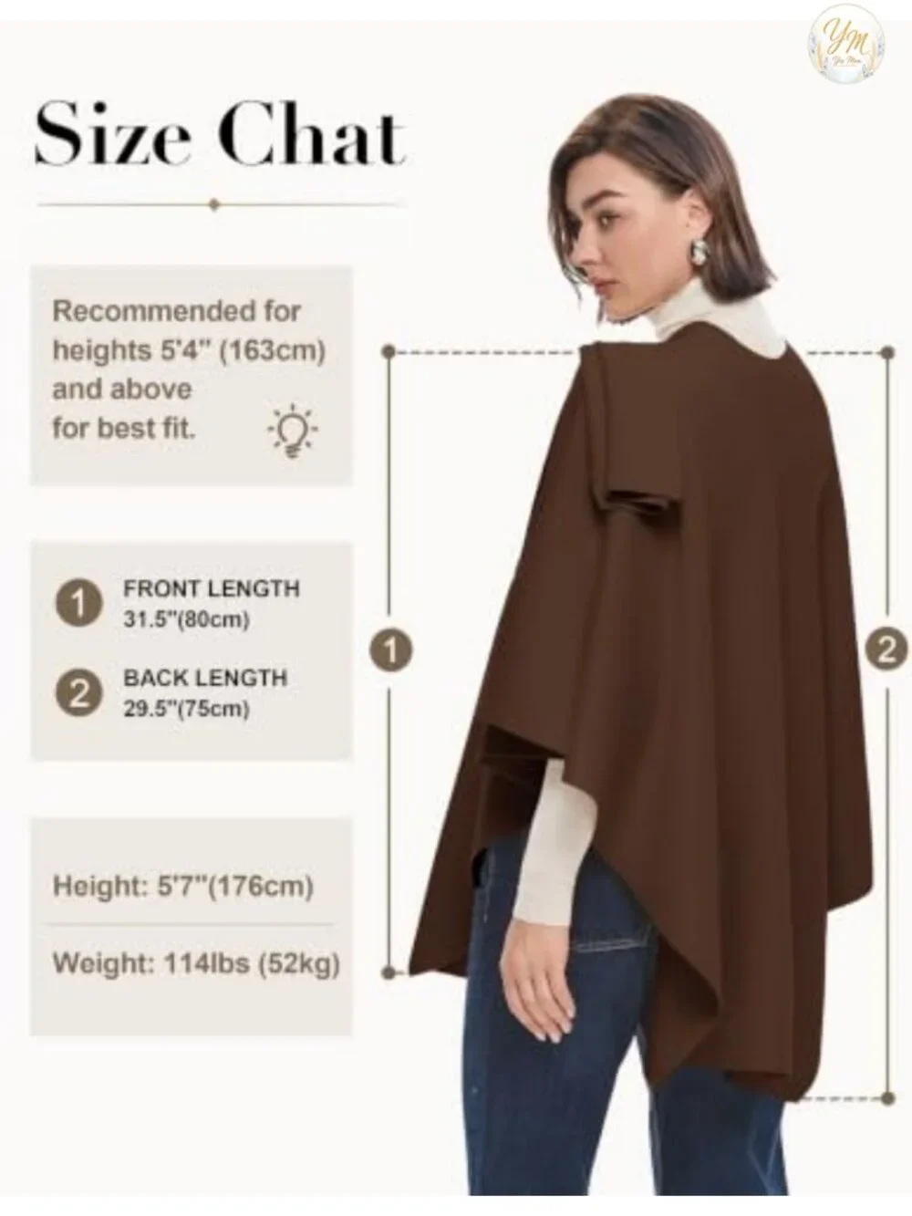 Elegant Women's Cross Front Poncho Shawl Wrap in Soft Viscose Blend